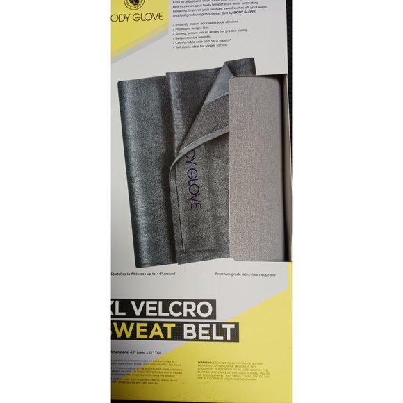 Body Glove Men's, Women's XL Sweat Belt Slimmer Waist 43' Long x 12' Tall Gray - Picture 4 of 7